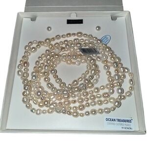 Pacific Pearls Ocean Treasures Cultured Pearl Strand Necklace Ivory 28in‎